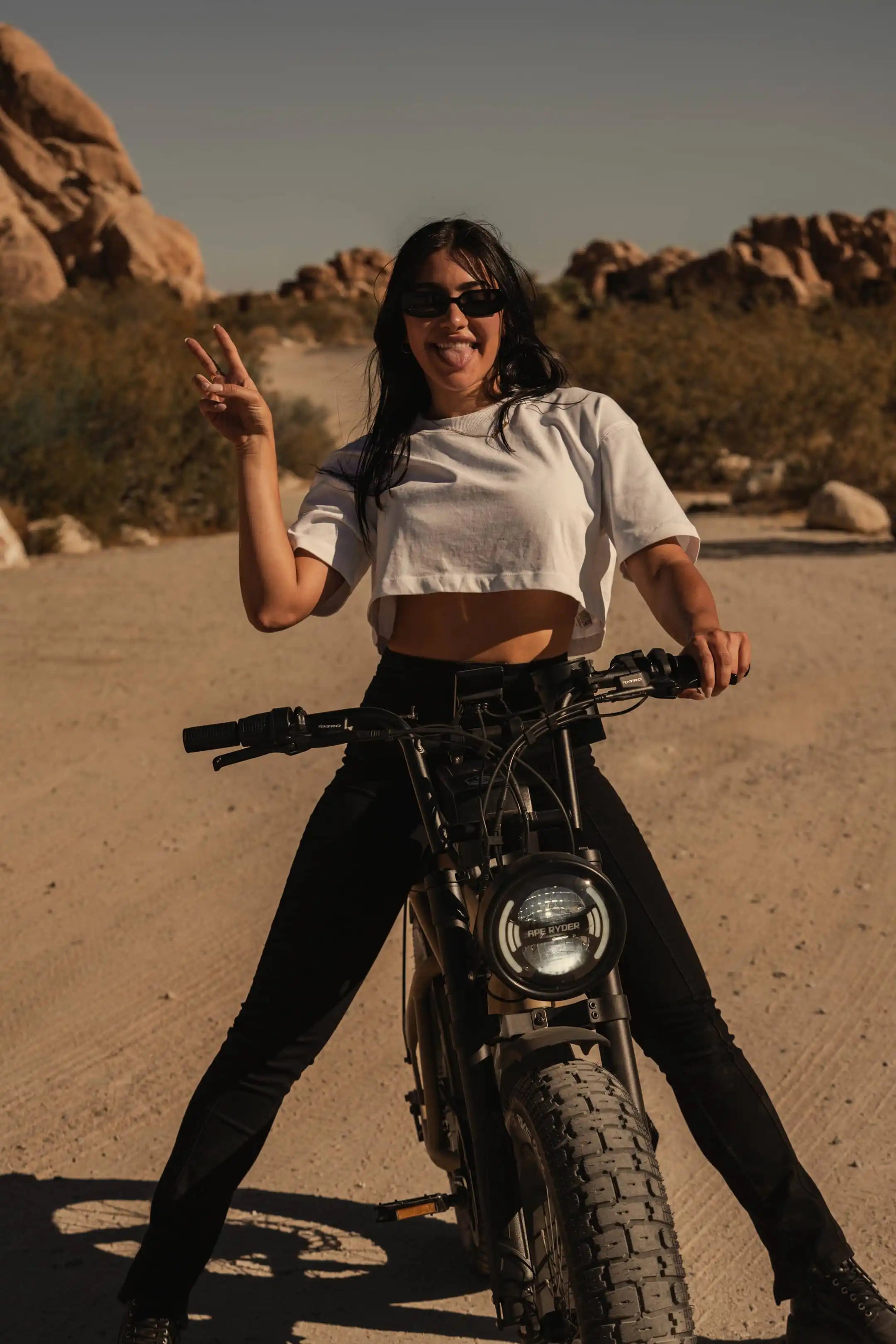 woman driving e-bike