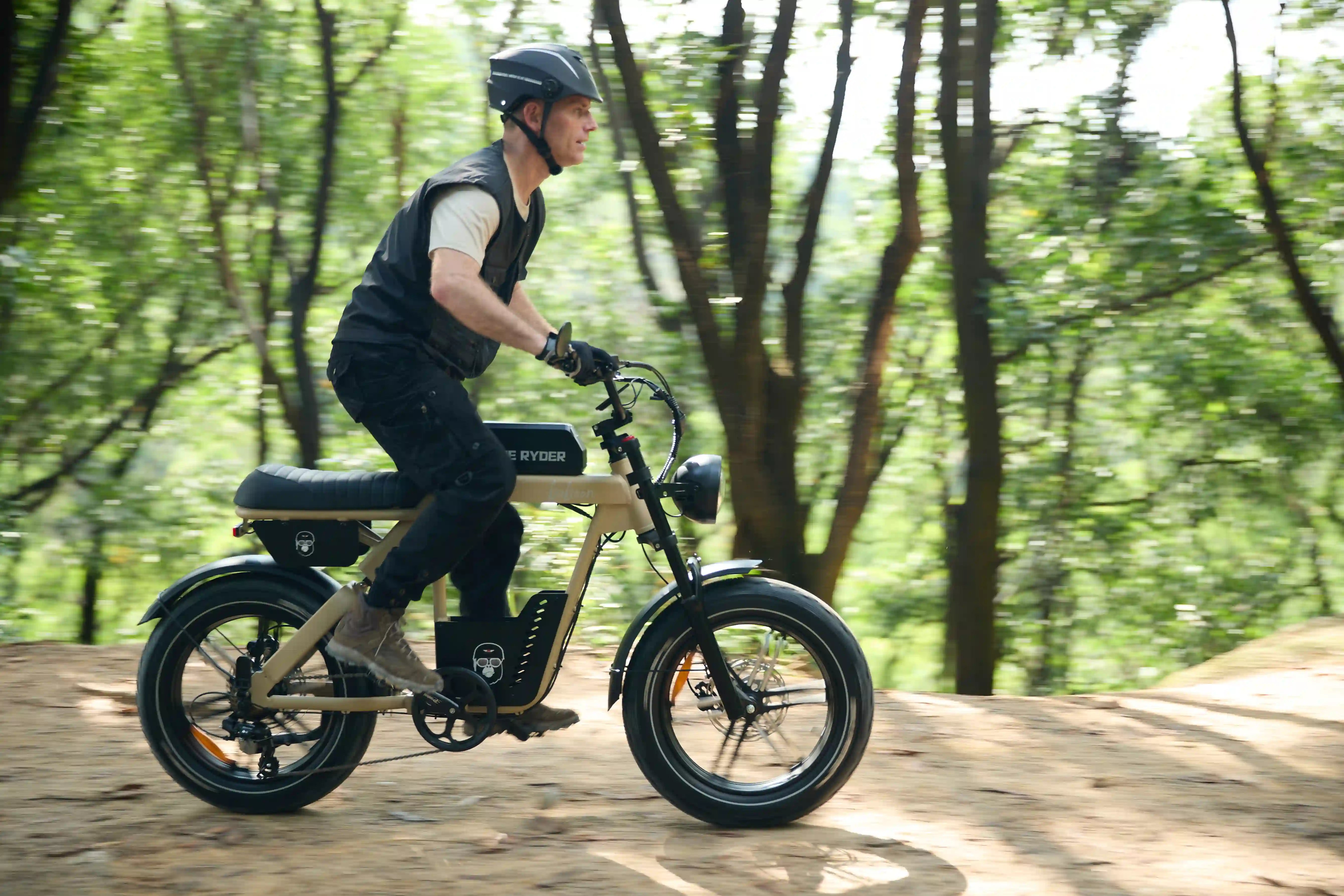 e-mountain bike in forest