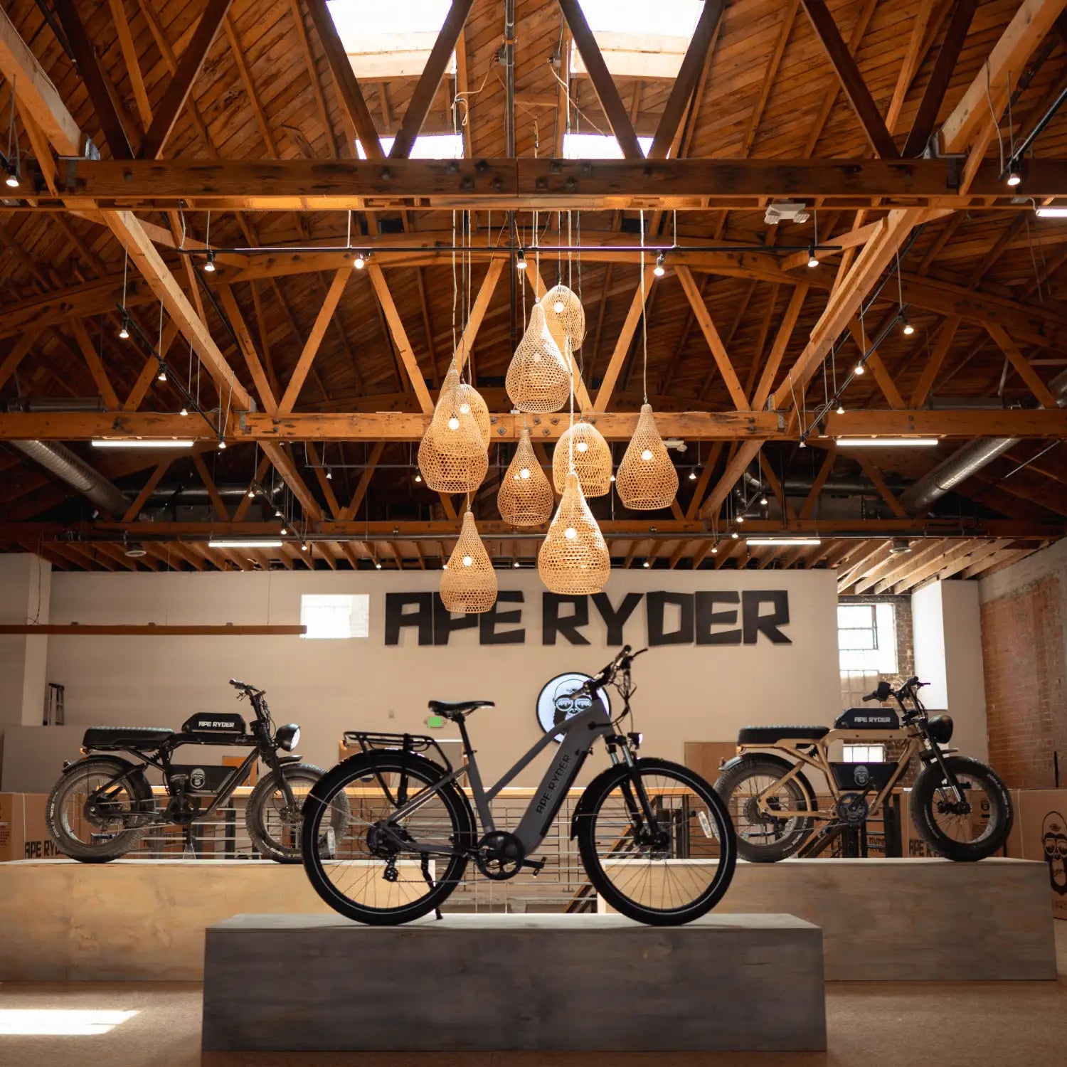 showroom of ape ryder e-bikes