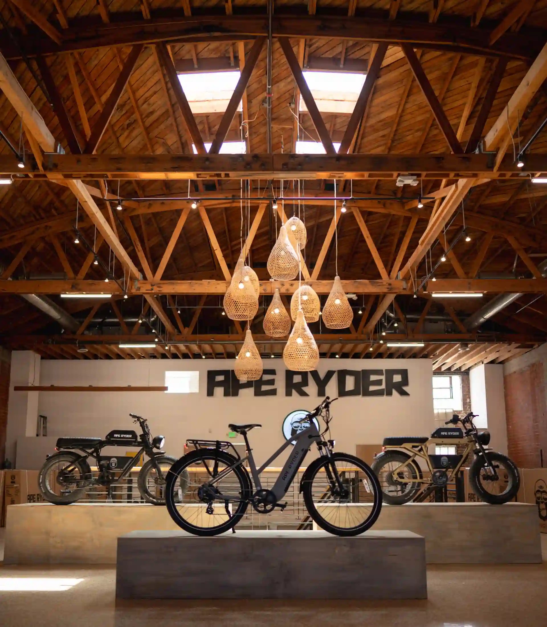 showroom of ape ryder e-bikes